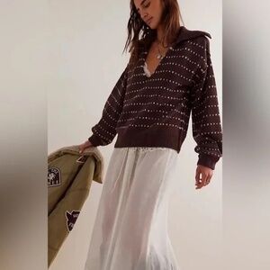 Free people spot on polo sweater SZ M